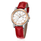 Ladies red color genuine leather strap Miyota 2035 quartz movement women wrist watch