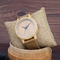 SGS BSCI Natural Bamboo Wooden Wrist Watch Leather Band