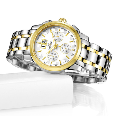 Concevez la montre en fonction du client d'ODM d'OEM de Logo Japan Movt d'encadrement d'acier inoxydable de montre du quartz des hommes