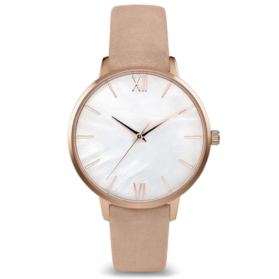 Montres-bracelets à bracelet en cuir pour femmes Mouvement à quartz Montre en cuir véritable pour dames